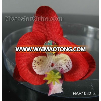 High Quality Cherry Red Flower Shape Bride Hair Pins Accessory